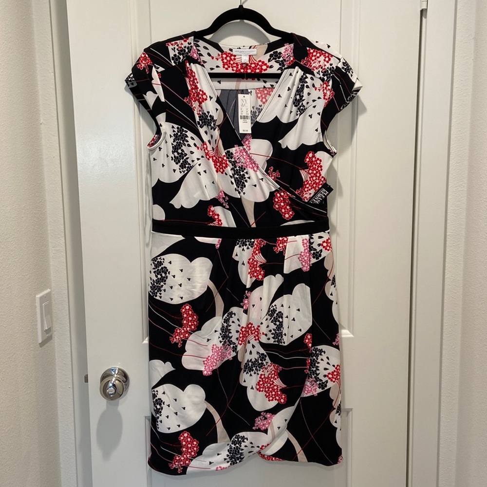 Pleated Cherry Blossom Cocktail Dress
